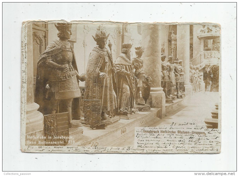 Cp , Arts , Scultures , INNSBRUCK HOFKIRCHE STATUEN - GRUPPEN , Dos Simple , Voyagée 1903 , 2 Scans - Sculture