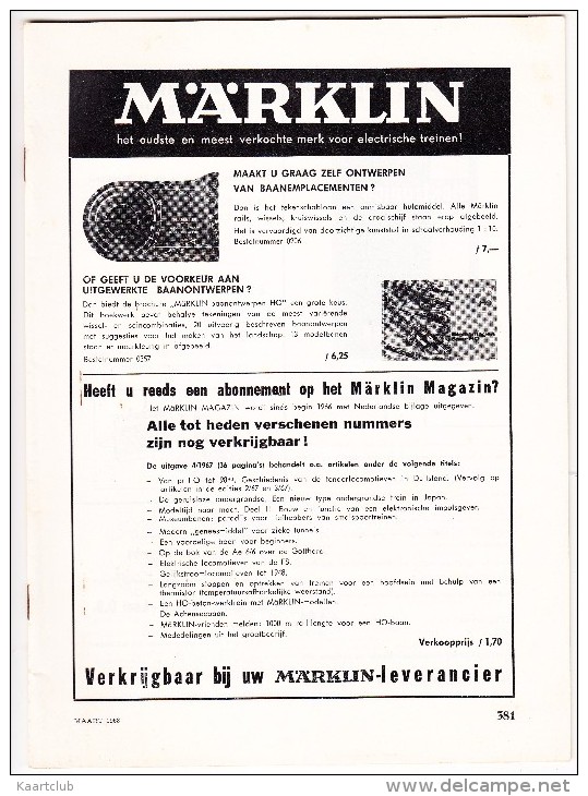 'MÄRKLIN'  Catalogus - Maart 1968 - Pays-Bas