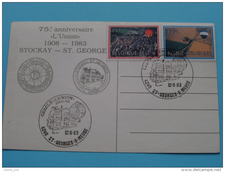 Stocket-Warfusée Local L'Union () 75e Anniversaire " L´Union " 1908 - 1983 ( Sticker / Zie Foto´s Voor Details ) !! - Saint-Georges-sur-Meuse