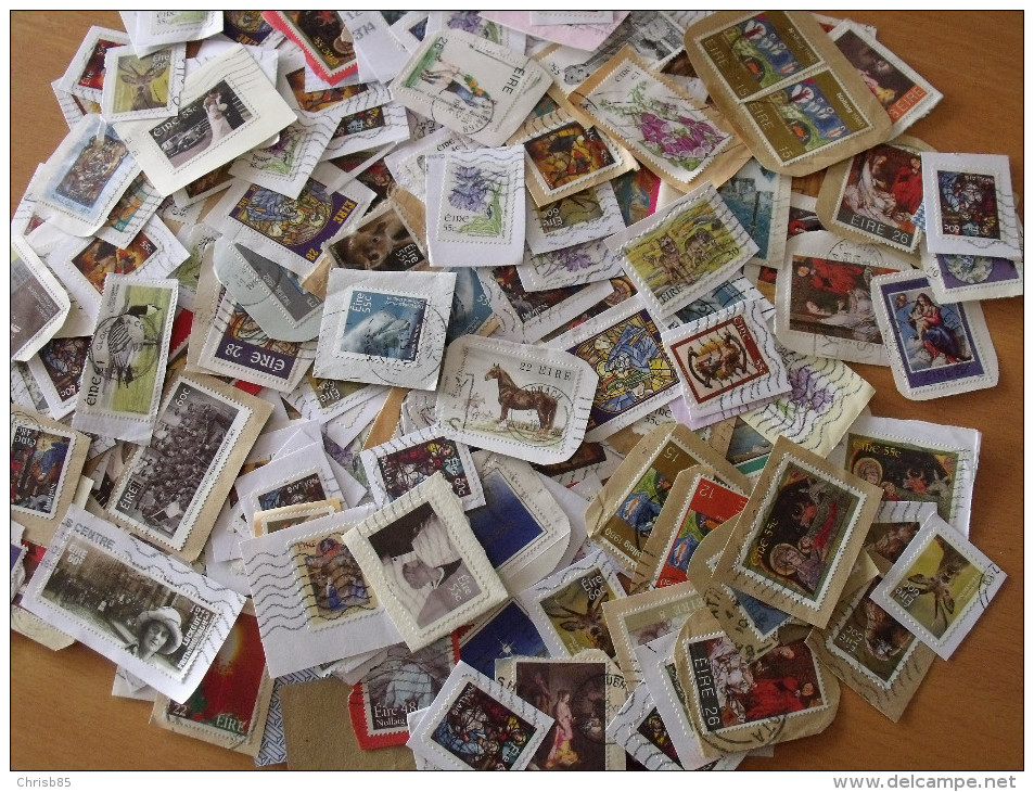 LOT 2 KILOS  EIRE IRLANDE MISSIONS SUR FRAGMENTS - Vrac (min 1000 Timbres)