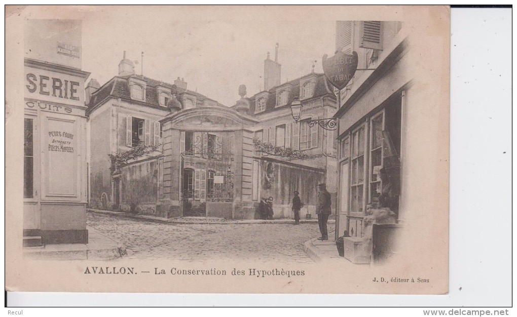 YONNE - AVALLON - La Conservation Des Hypothèques  ( - Petite Animation - Carte Pionnière Avec Timbre à Date De 1905 ) - Avallon