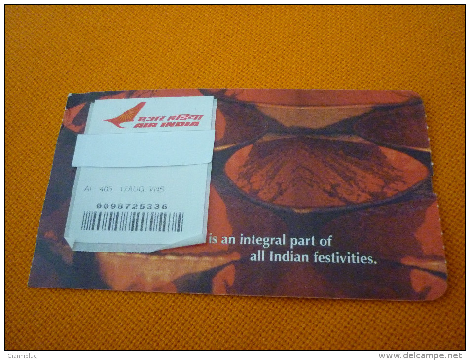 Air India Airlines Passenger Transportation Ticket (from Khajuraho To Varanasi) - Mondo