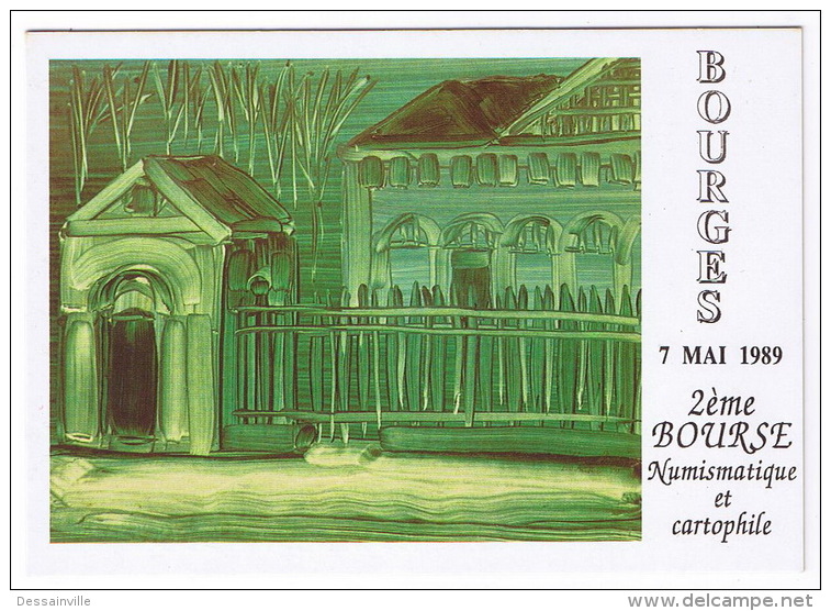 ILLUSTRATEUR  D'AMBROSIO  1989  BOURGES  BOURSE NUMISMATIQUE CARTOPHILE - Bourses & Salons De Collections