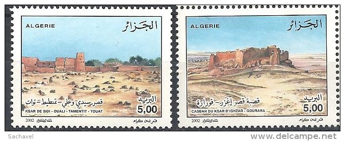 2002  Algérie  N° 1308 Et 1309 Nf** . Ksour Du Sud Algérien . - Algerien (1962-...)