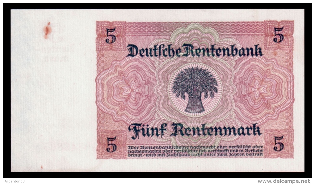 Germany 5 Mark 1926 XF+ - 5 Rentenmark