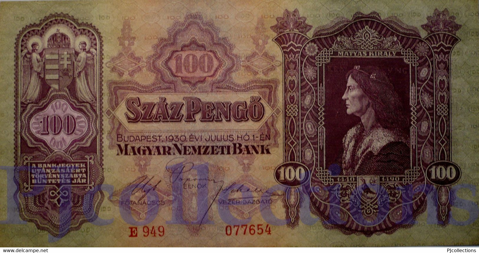 HUNGARY 100 PENGO 1930 PICK 98 AU - Hungary