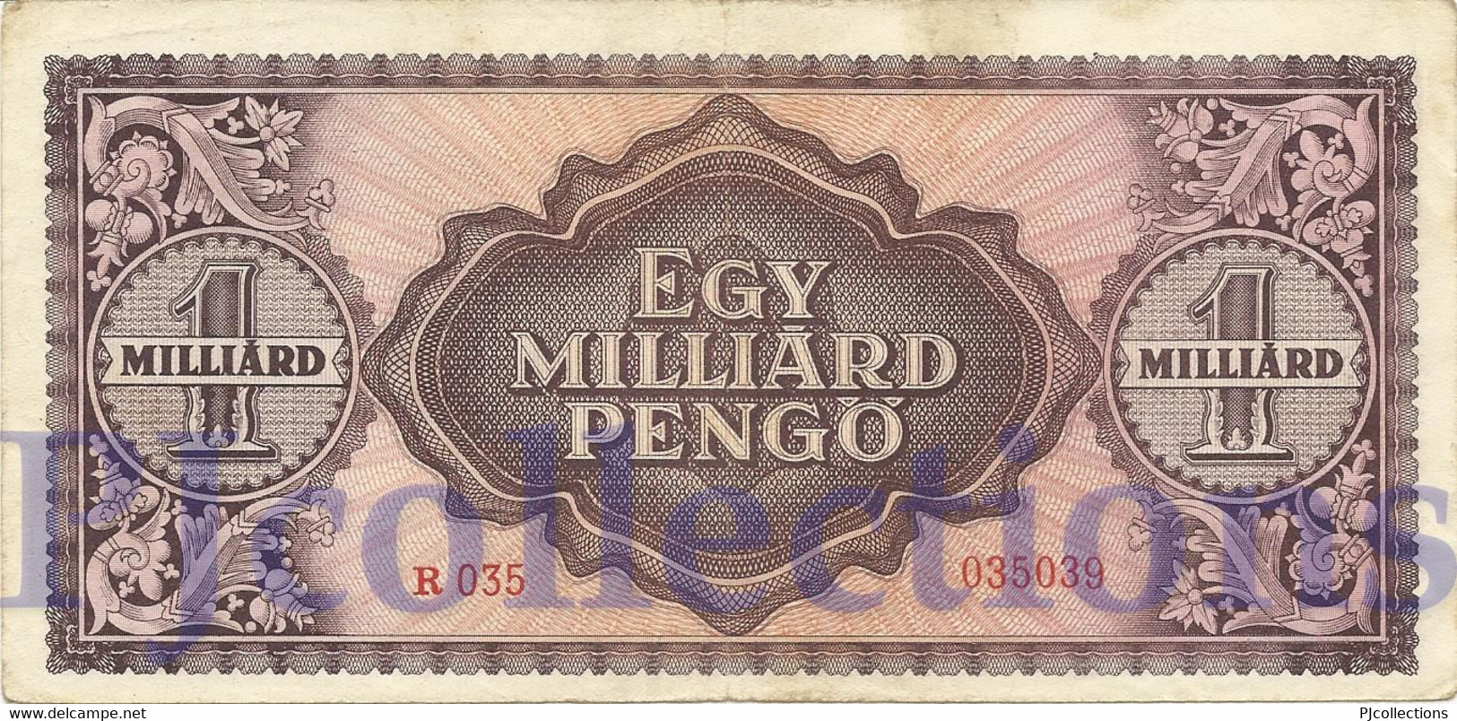 HUNGARY 1 MILLIARD PENGO 1946 PICK 125 AXF - Ungheria