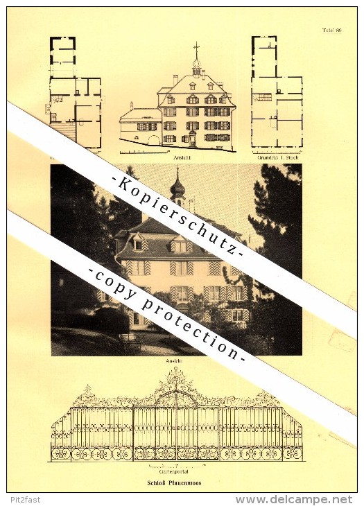 Photographien / Ansichten , 1937 , Berg , Schloss Pfauenmoos , Prospekt , Fotos , Architektur !!! - Berg