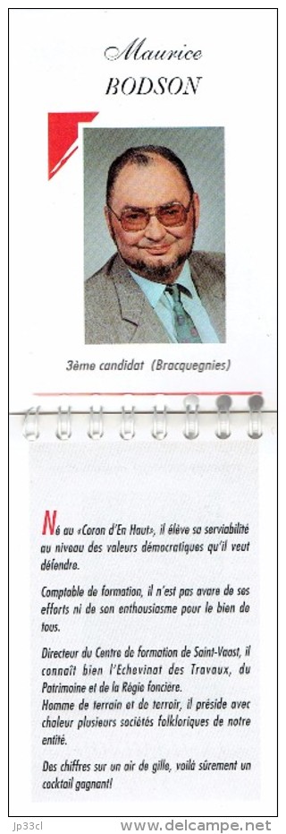 La Louvière : Les Candidats Socialistes Aux élections Communales De 1994 : Debauque Brynaert Bodson Staquet Gobert Etc. - Historical Documents