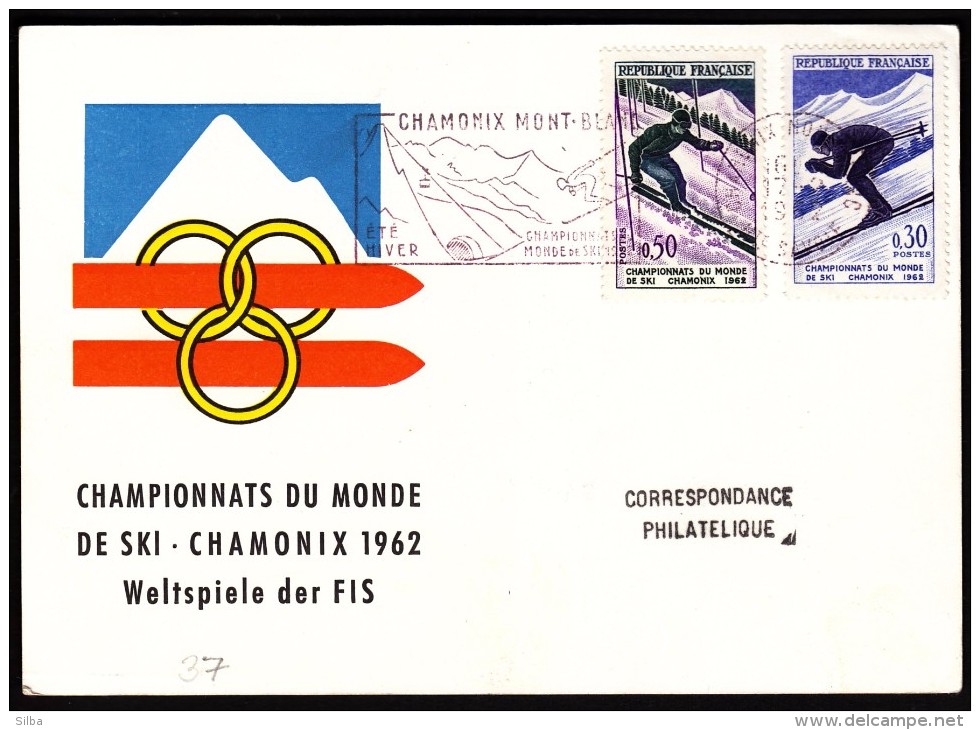 France Chamonix Mont-Blanc 1962 World Championships In Alpine Skiing Machine Stamp - Winter 1972: Sapporo