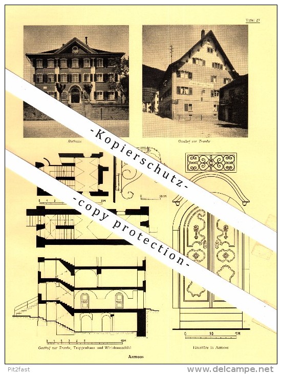 Photographien / Ansichten , 1937 , Werdenberg Und Azmoos , Prospekt , Fotos , Architektur !!! - Berg