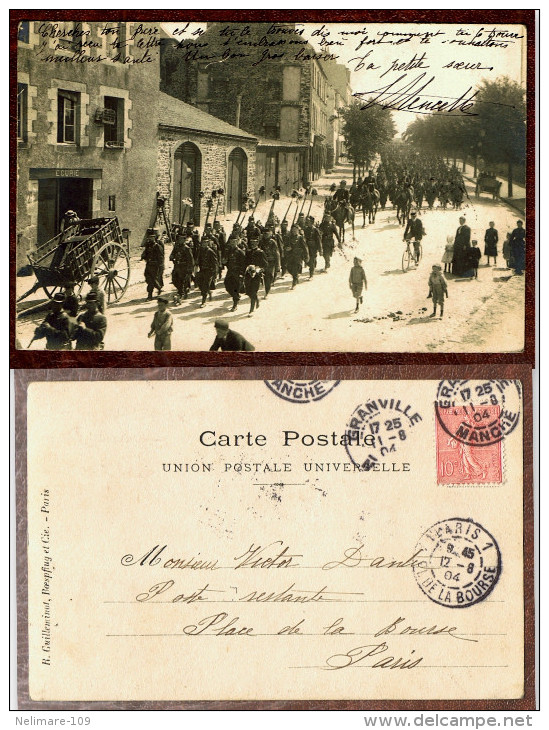 CPA 50 CARTE PHOTO MILITARIA PIONNIERE 1904 GRANVILLE MANCHE REGIMENT TROUPES MILITAIRES - Granville