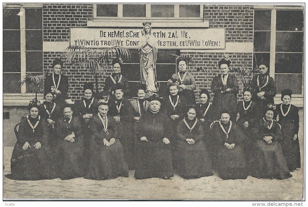 Nederbrakel.    -   Groepsfotokaart.  1910  Naar  Mechelen - Brakel