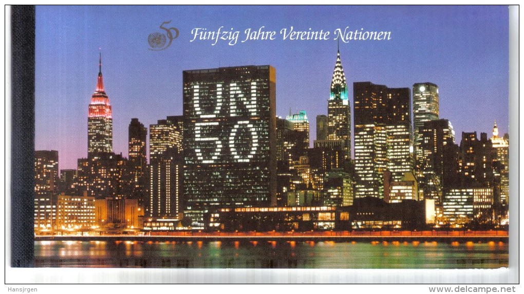 OCT00 UNO WIEN 1995 50 JAHRE UNO  MH 01 H-BLATT 1-4  ** Postfrisch - Postzegelboekjes