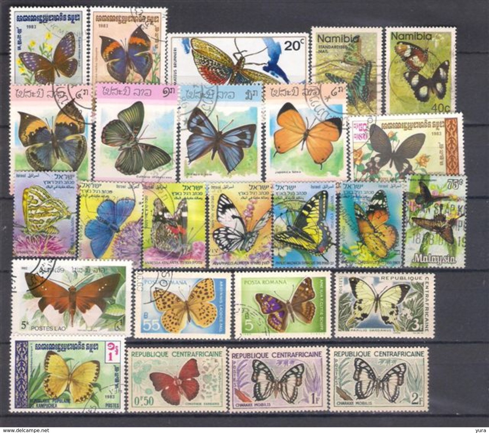 Lot 135 Butterflies 25 Different Mint,used - Vlinders