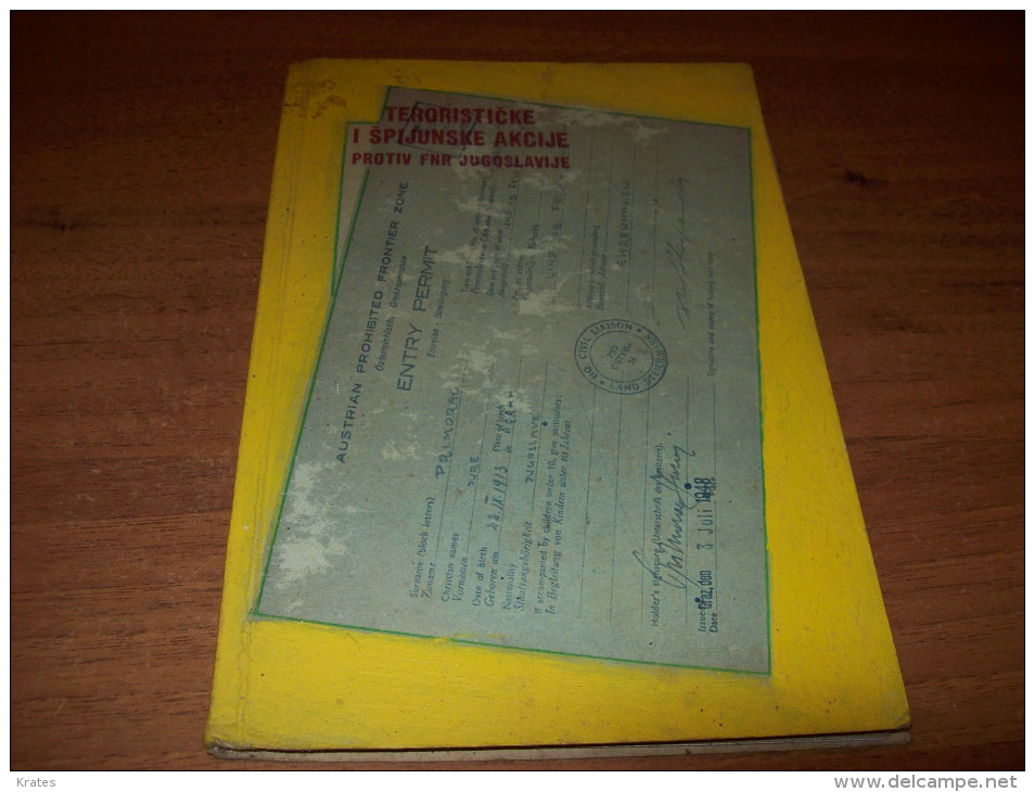 Old Book - Teroristi&#269;ke I špijunske Akcije Protiv FNR Jugoslavije, RR - Slawische Sprachen