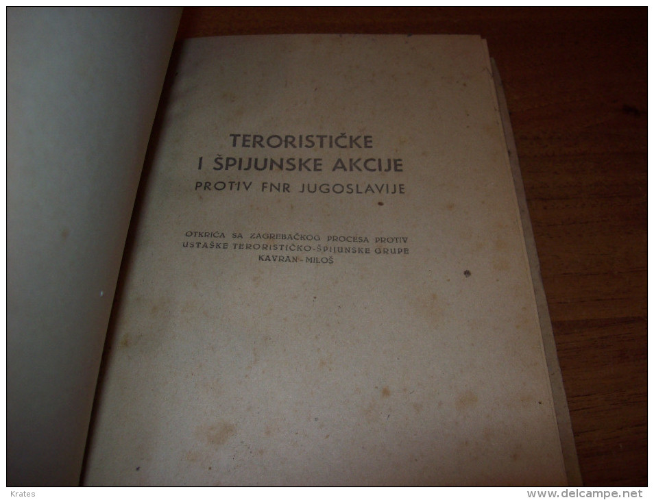 Old Book - Teroristi&#269;ke I špijunske Akcije Protiv FNR Jugoslavije, RR - Idiomas Eslavos