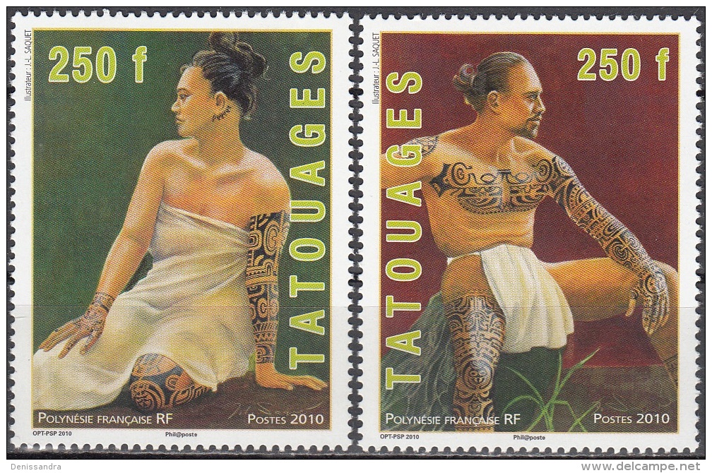 Polynésie Française 2010 Michel 1102 - 1103 Neuf ** Cote (2010) 10.00 € Tatouages - Unused Stamps