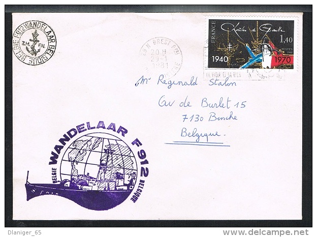 De Wandelaar F912 - Z.M. F.N. - Cachet Brest - Enveloppes