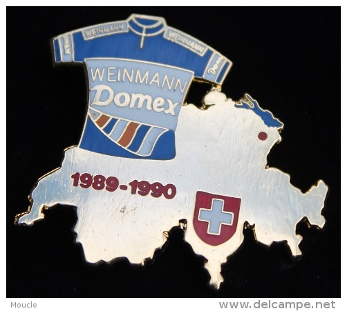 CYCLISME - VELO - CYCLISTE - BEAT BREU - MAILLOT PROFESSIONNEL 1989-1990 WEINMANN DOMEX - CARTE DE SUISSE  - (13) - Cycling