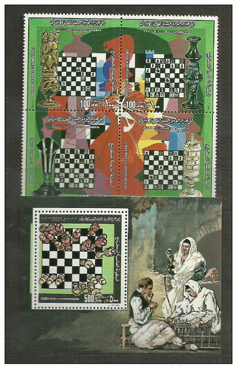 LIBYA YVERT 1048/1051+ S/S 53 MNH**, CHESS, AJEDREZ. 18 €. - Chess