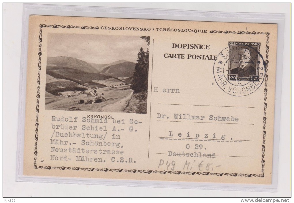 CZECHOSLOVAKIA ,postal Stationery KRKONOSE - Cartoline Postali