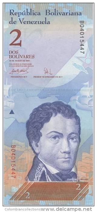 Lote VB1, Venezuela, 6 Billetes, Bank Notes, (2, 5, 10, 20, 50, 100 Bolivar Fuerte), Fauna, Bird, Turtle, Indigenous - Venezuela