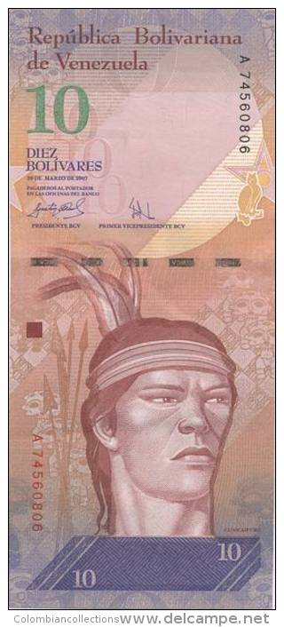 Lote VB1, Venezuela, 6 Billetes, Bank Notes, (2, 5, 10, 20, 50, 100 Bolivar Fuerte), Fauna, Bird, Turtle, Indigenous - Venezuela