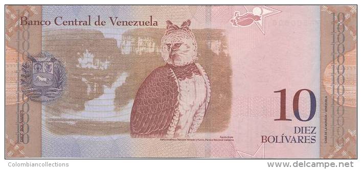 Lote VB1, Venezuela, 6 billetes, Bank notes, (2, 5, 10, 20, 50, 100 bolivar fuerte), Fauna, bird, turtle, indigenous