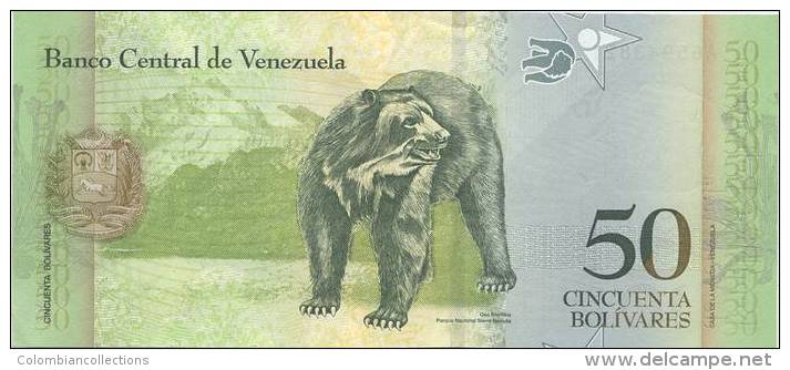 Lote VB1, Venezuela, 6 billetes, Bank notes, (2, 5, 10, 20, 50, 100 bolivar fuerte), Fauna, bird, turtle, indigenous