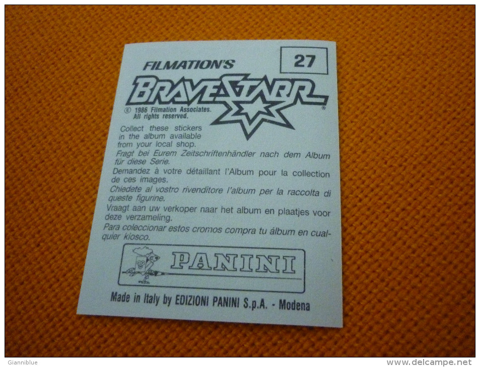 Bravestarr Brave Starr Panini Sticker No 27 - Autres & Non Classés