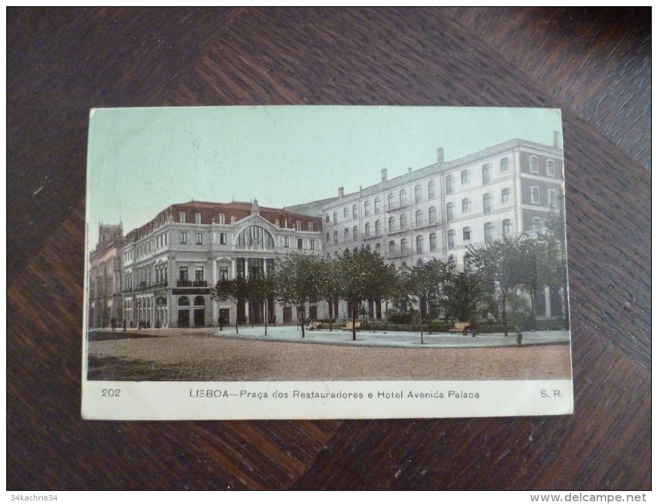Sur CPA Lisboa Cachet Lisboa Central Quart Seçao 1909 A Voir - Storia Postale