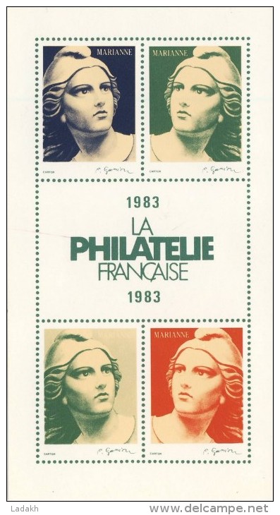 BLOC REPRESENTANT 4 MARIANNE # 1983 LA PHILATELIE FRANÇAISE - Other & Unclassified