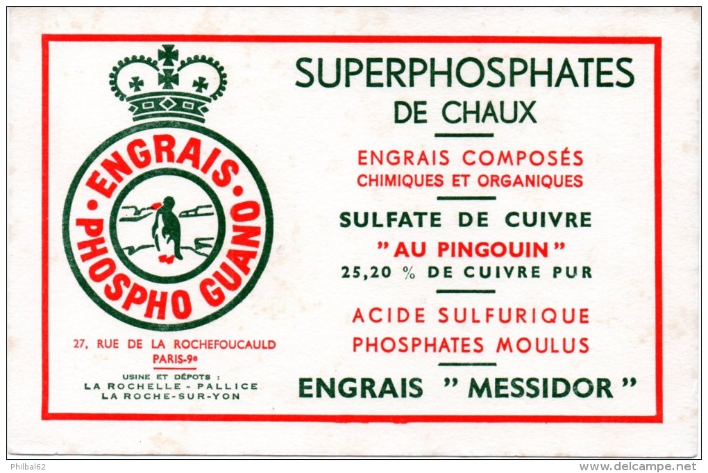 Buvard  Engrais Phospho-guano. Superphosphates De Chaux, Sulfate De Cuivre, Engrais Messidor. - E