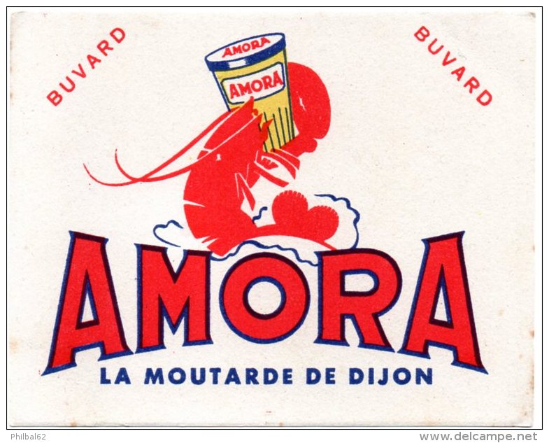 Buvard  Petit Format, Moutarde Amora, La Moutarde De Dijon. - Moutardes