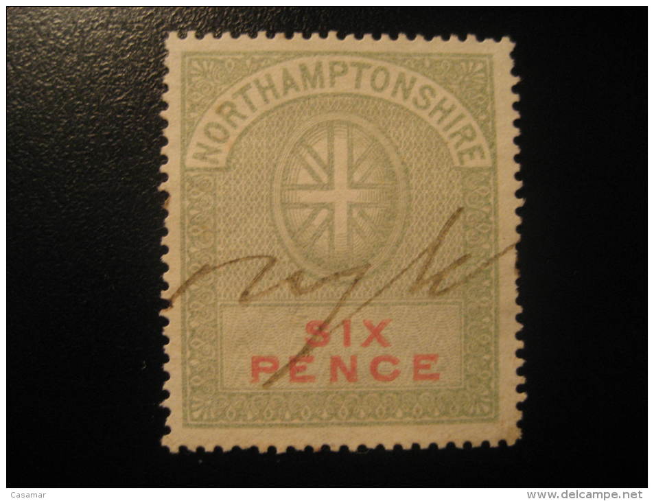 NORTHAMPTONSHIRE Six Pence Revenue Fiscal Tax Postage Due Official England UK GB - Steuermarken