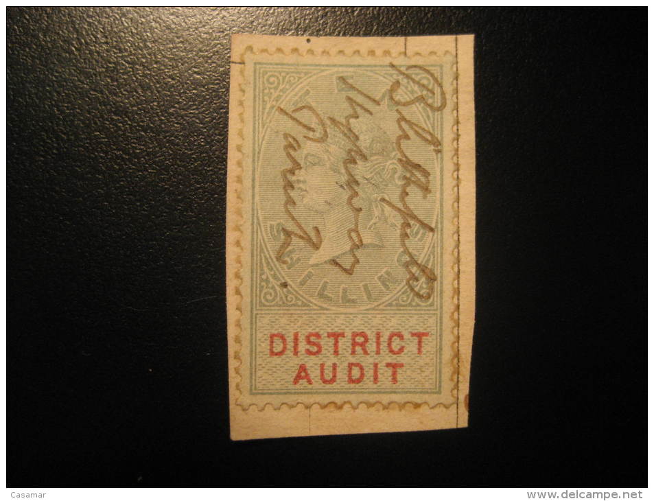 District Audit 10 Shillings On Piece Revenue Fiscal Tax Postage Due Official England UK GB - Revenue Stamps