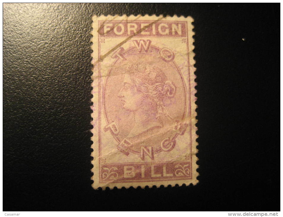 Foreign Bill 2 Pence Revenue Fiscal Tax Postage Due Official England UK GB - Revenue Stamps