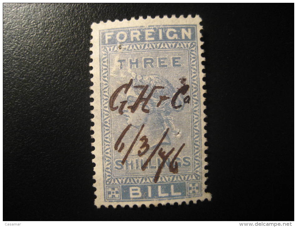 Foreign Bill 3 Shillings Revenue Fiscal Tax Postage Due Official England UK GB - Revenue Stamps