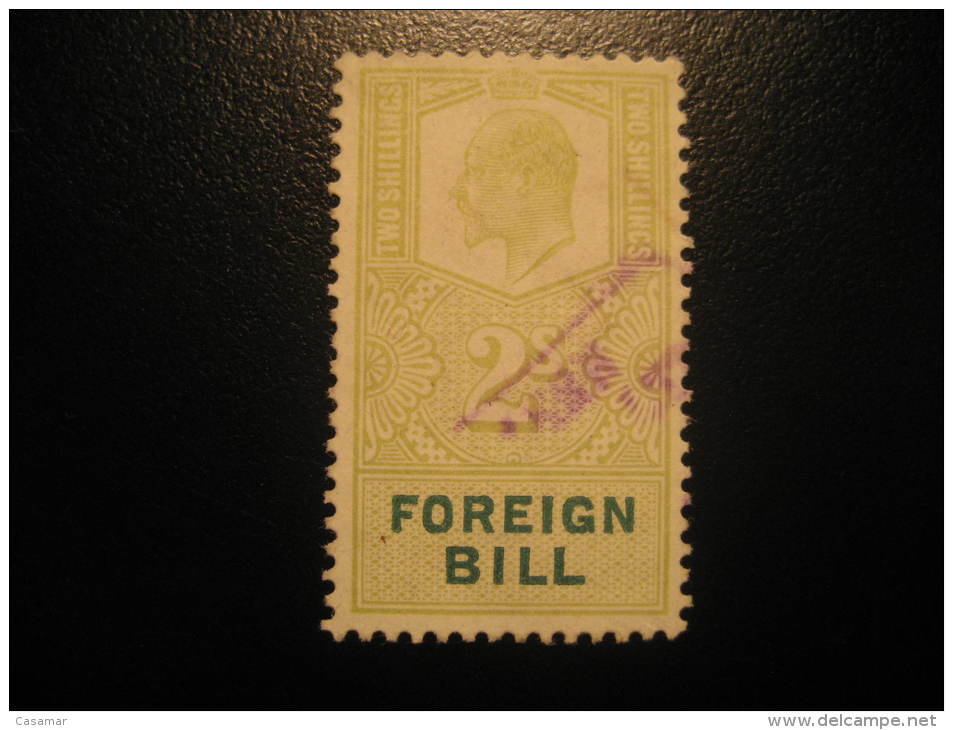 Foreign Bill 2 Shillings Revenue Fiscal Tax Postage Due Official England UK GB - Revenue Stamps