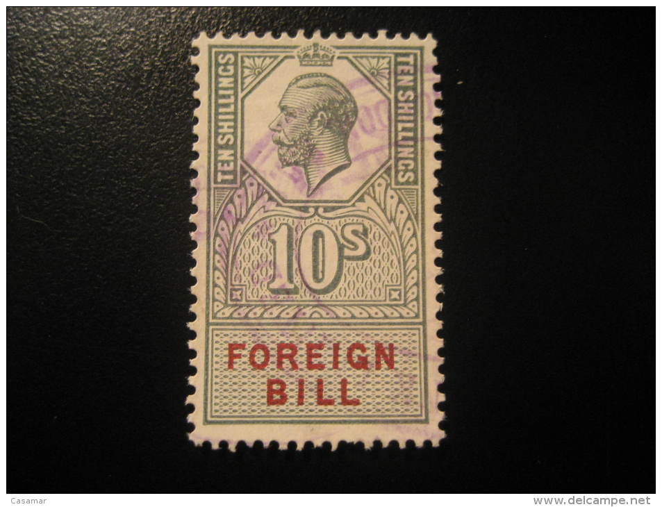 Foreign Bill 10 Shillings Revenue Fiscal Tax Postage Due Official England UK GB - Fiscaux