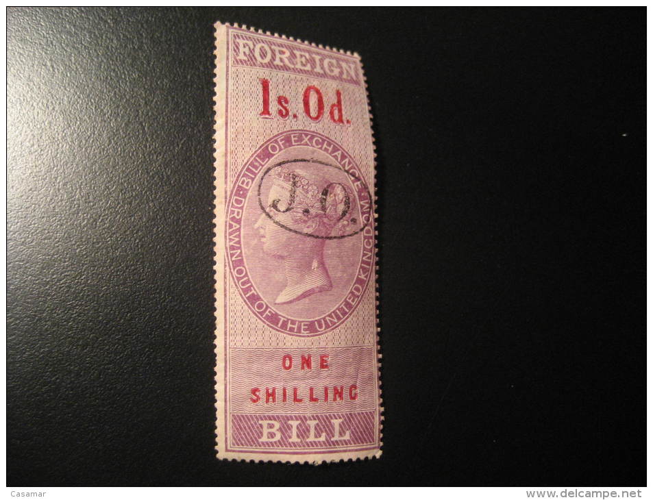 Foreign Bill 1 Shilling J.O. Cancel Revenue Fiscal Tax Postage Due Official England UK GB - Fiscaux