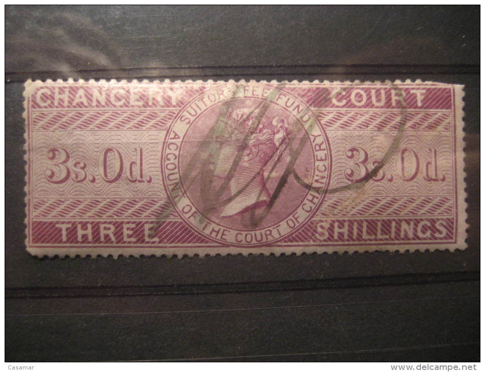 Chancery Court 3 Shillings Revenue Fiscal Tax Postage Due Official England UK GB - Revenue Stamps