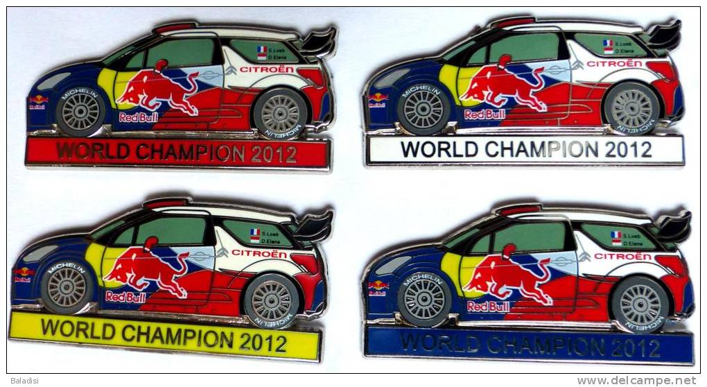 Pins SUPERBE LOT DE 4 PIN´S CITROEN DS3 WRC RALLYE MICHELIN WORLD CHAMPION 2012 - Citroën