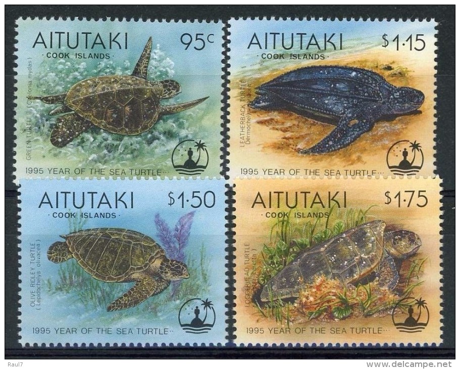 AITUTAKI - 1995 - Faune Marine, Tortues - 4v Neufs // Mnh // CV €15 - Aitutaki