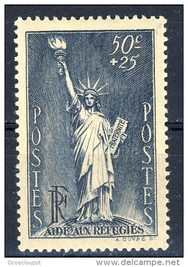 Francia 1937 N. 352 C. 50+25 Pro Rifugiati Politici MNH GO Catalogo € 8 - Nuovi