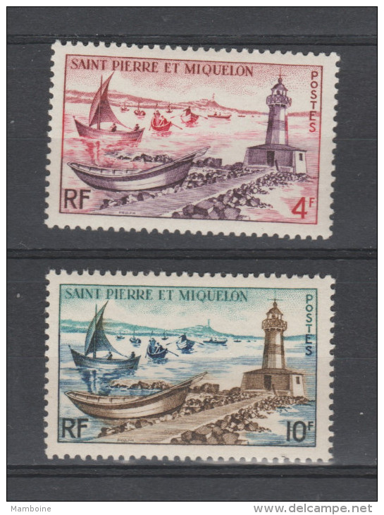 SPM 1957 N° 356 +357  Neuf X  (trace  Charniére)  Phare - Unused Stamps