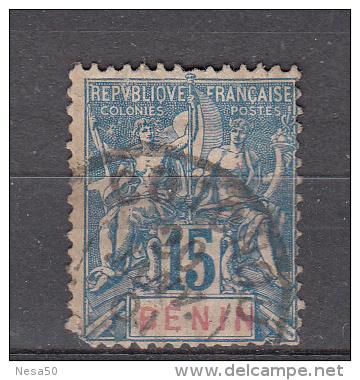 Benin 1894 Mi Nr  35 Landnaam Ingedrukt Met  BÉNIN Met Rode Kleur ( Links Onder Zonder Hoekje) - Oblitérés