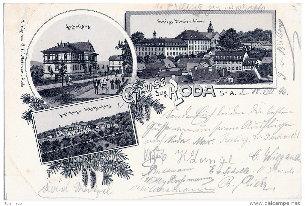 Gruss Aus RODA Sachsen Altenburg Stadtroda Braun Litho Vorläufer 19.8.1896 Gelaufen - Stadtroda