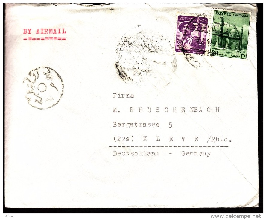 Egypt Cairo 1958 Foreign Traffic To Germany - Airmail